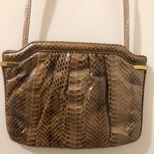 Beautiful Vintage Snakeskin Clutch with strap